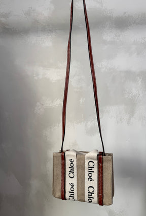 Chloé Canvas Logo Mini Woody Tote