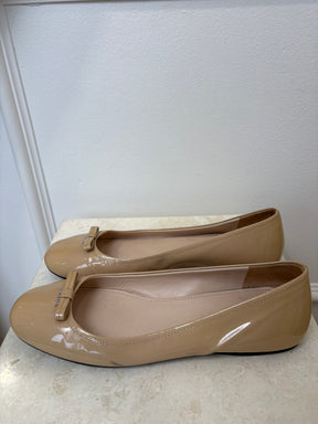 Prada Beige Patent Leather Ballet Flats, 40