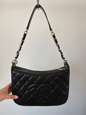Chanel Black Cavier Leather Timeless CC Shoulder Bag