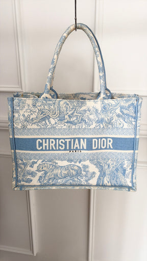 Dior Blue and Cream Toile De Jouy Small Book Tote