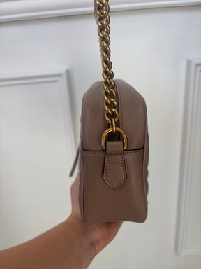 Gucci Beige Quilted Leather Marmont Camera Bag
