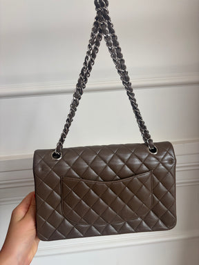 Chanel Taupe Caviar Leather Medium Classic Flap