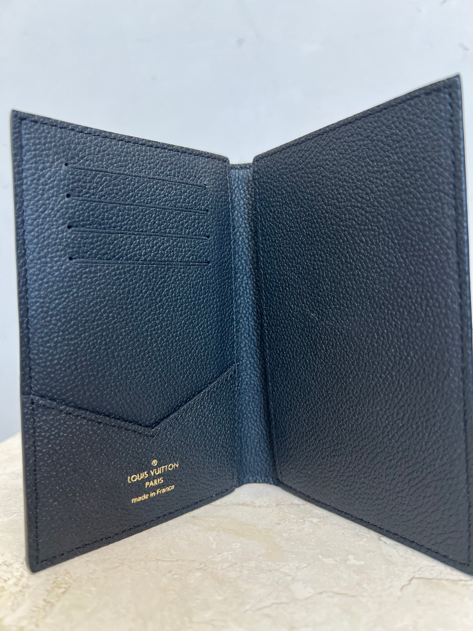 Louis Vuitton Black Empreinte Monogram Leather Passport Holder