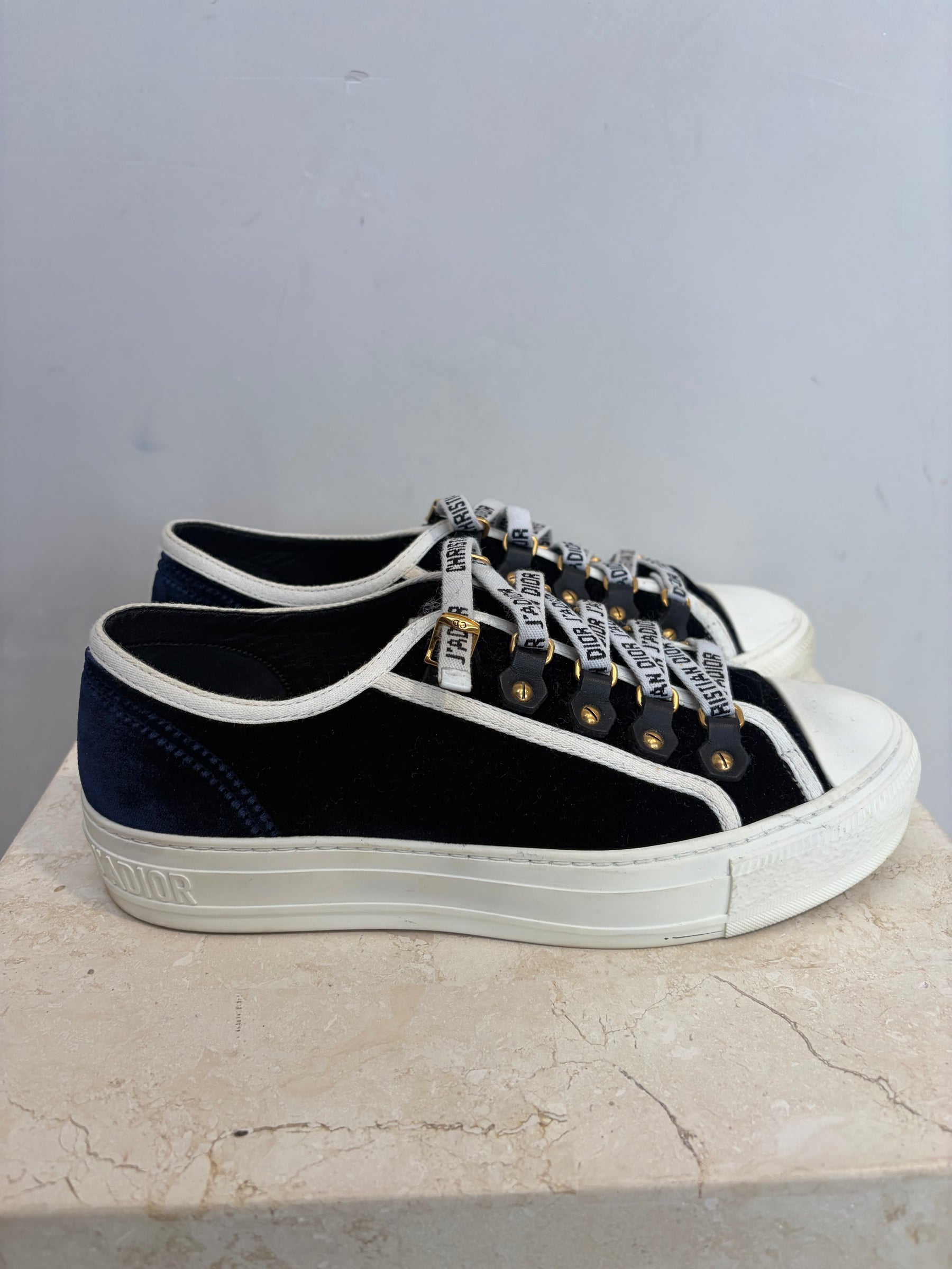 Dior Navy Velvet Walk'N'Dior, 36.5