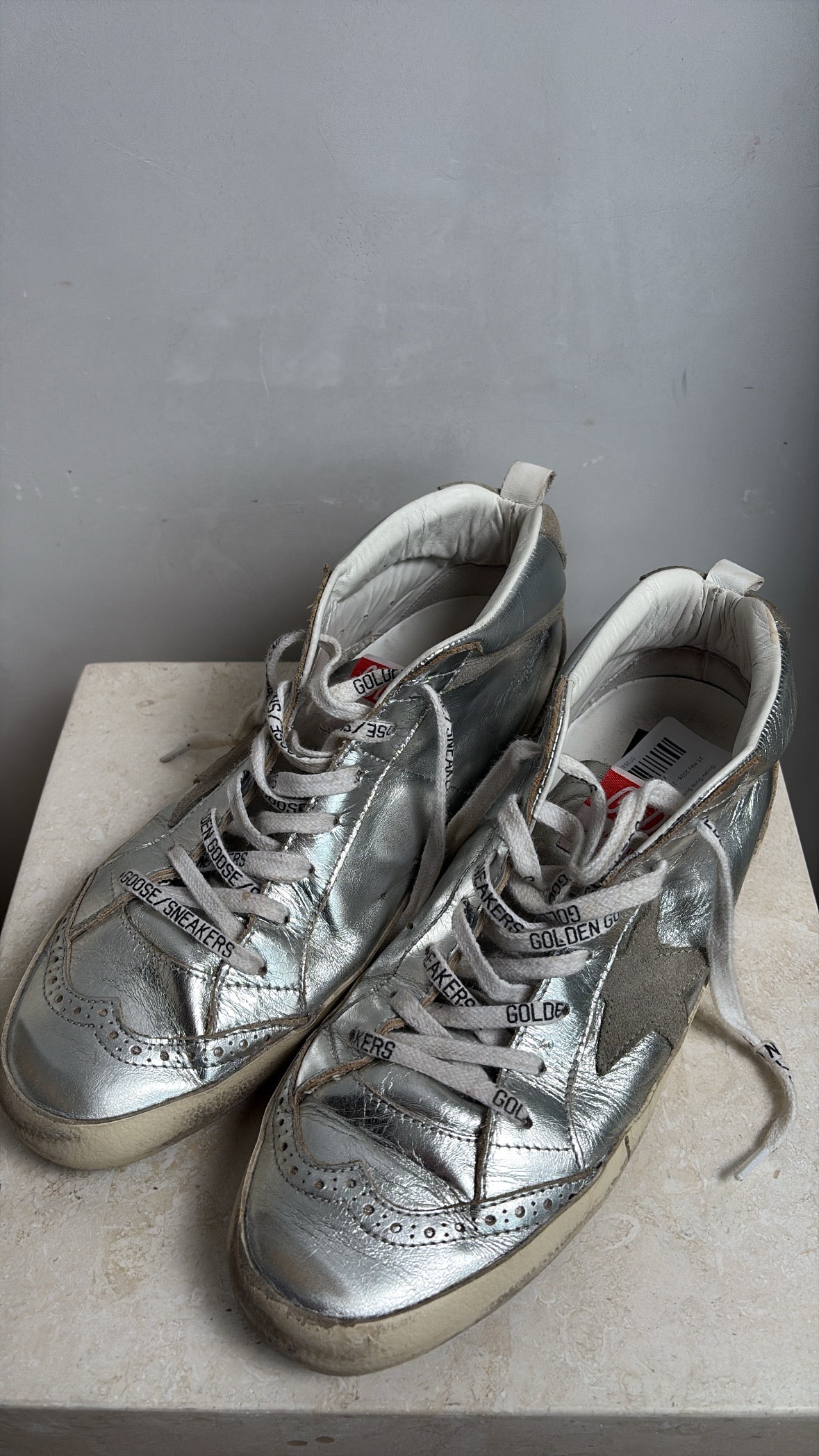 Golden Goose Silver Midstar Sneakers, 40
