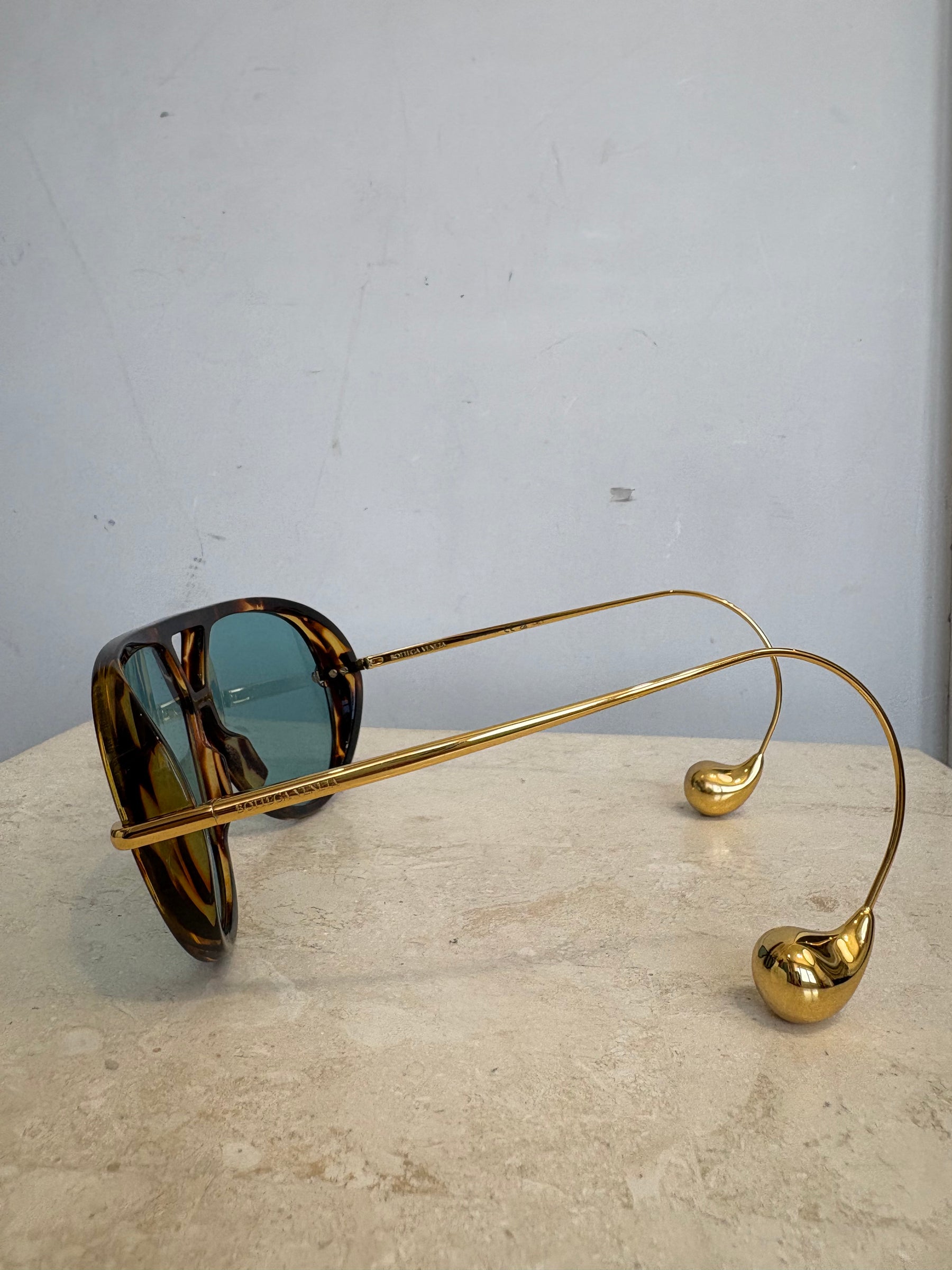 Bottega Veneta Tortoiseshell Aviator 'Drop' Sunglasses