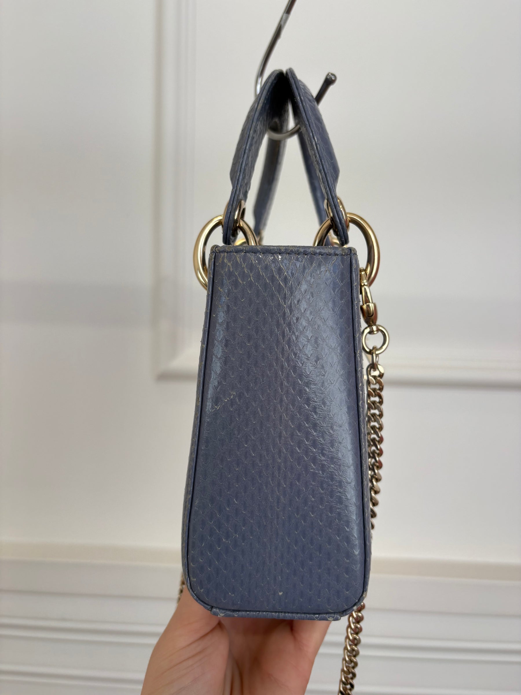 Dior Blue Watersnake Mini Lady Dior