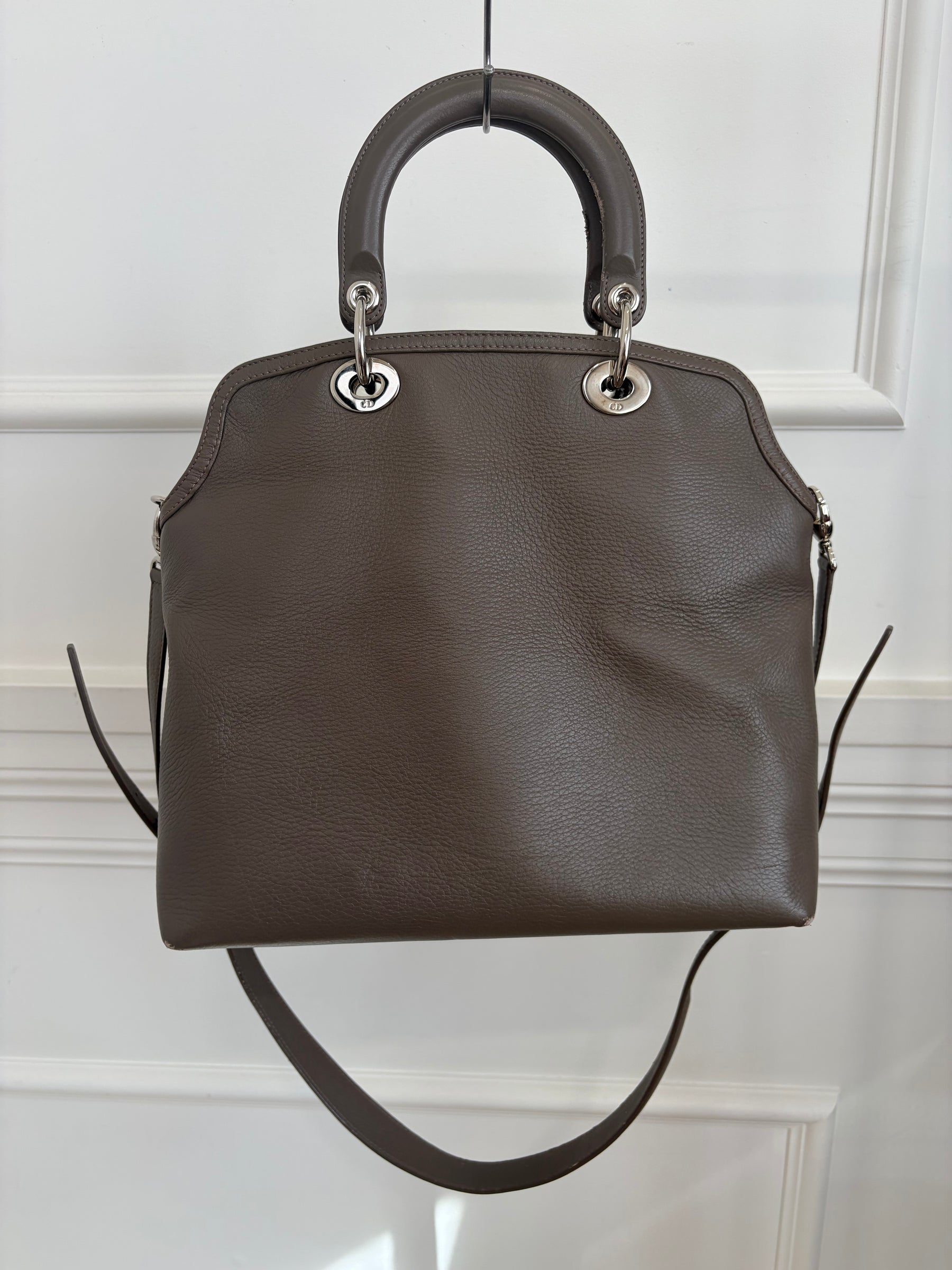 Dior Taupe Leather Grandville Tote