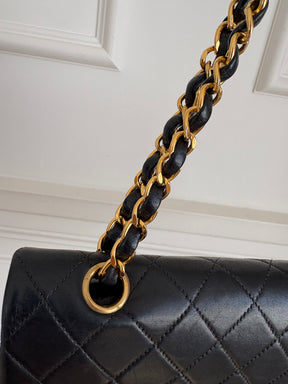 Chanel Black Lambskin Leather Medium Classic Flap Bag