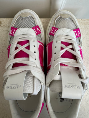 Valentino Garavani Hot Pink and White Sneakers, 37