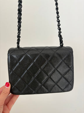 Chanel Black Caviar Leather 'Incognito' Mini Square Flap