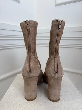 Scanlan Theodore Beige Suede Heeled Ankle Boots, 38