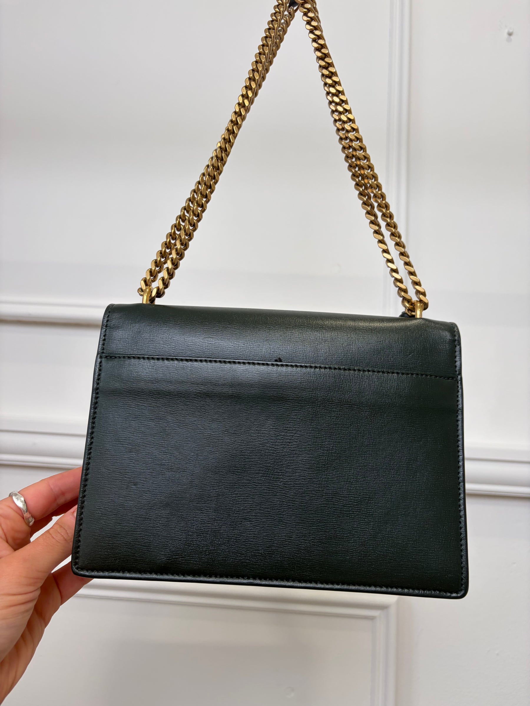 Saint Laurent Forest Green Sunset Bag Gold HW Medium