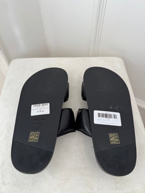 Anine Bing Black Puffy Slides, 39