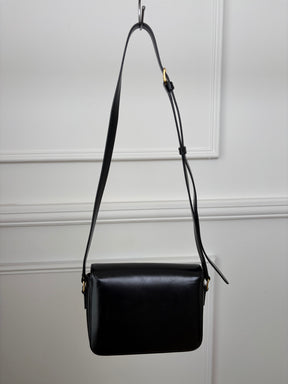 Celine Black Leather Triomphe Crossbody Bag