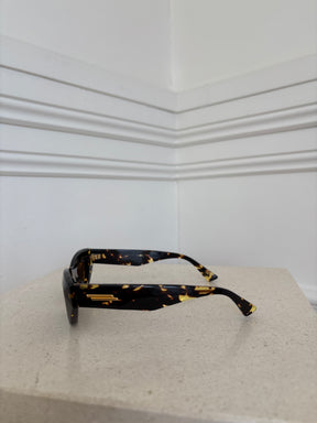 Bottega Veneta Dark Tortoiseshell Cat Eye Sunglasses