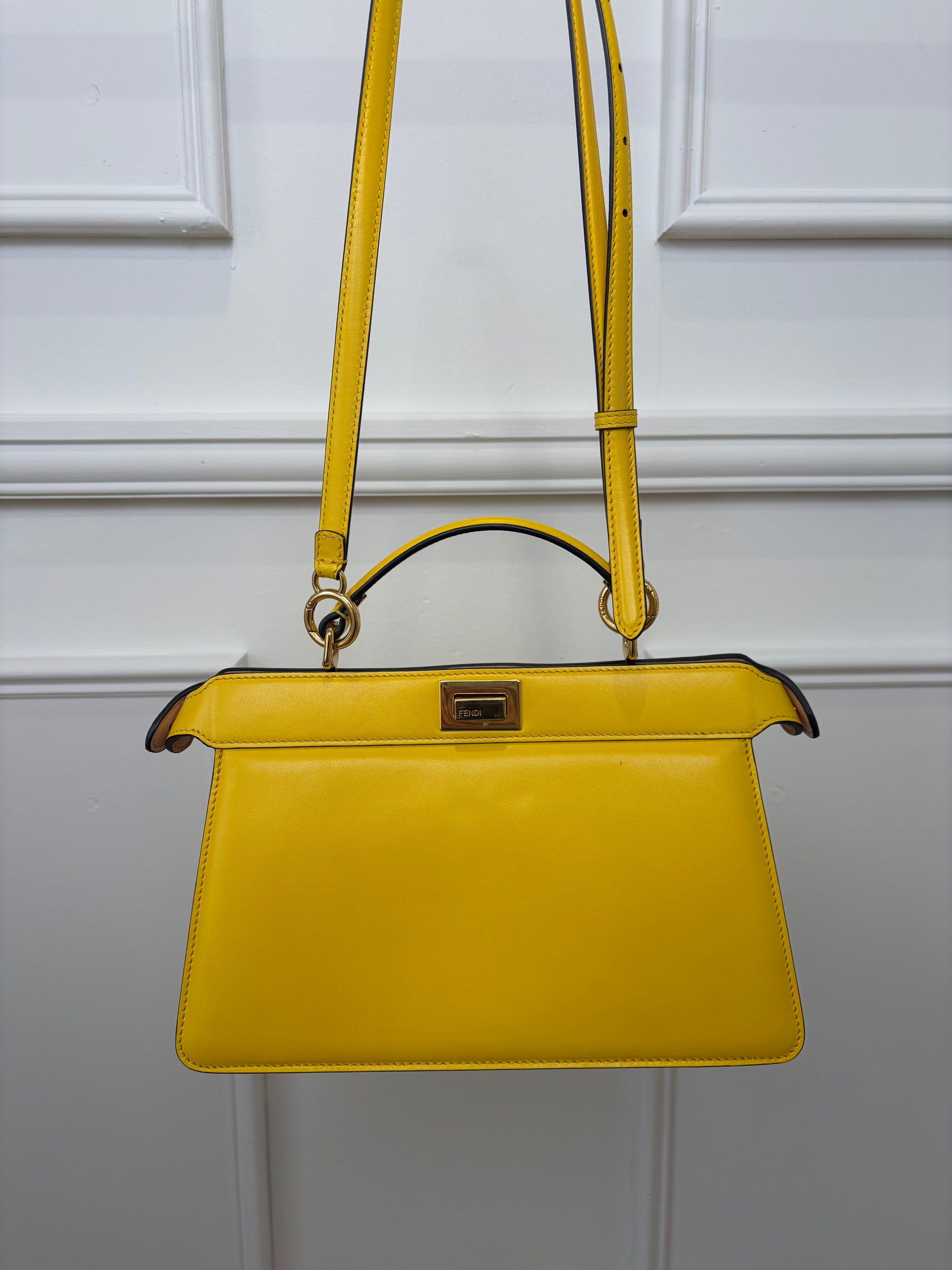 Fendi Yellow Leather ISeeU East-West Peekaboo