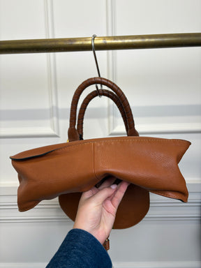 Chloé Tan Grained Leather Marcie Double Carry Bag