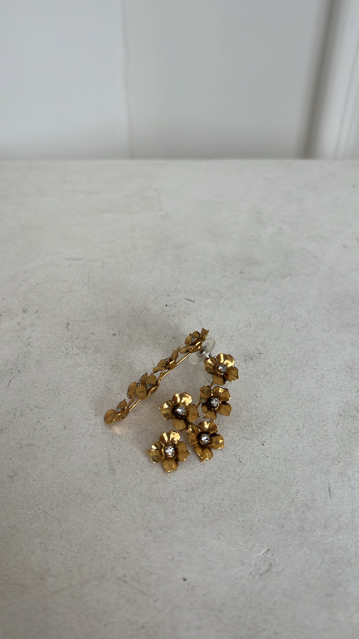 Jennifer Behr Gold Tone Flower Drop Earrings
