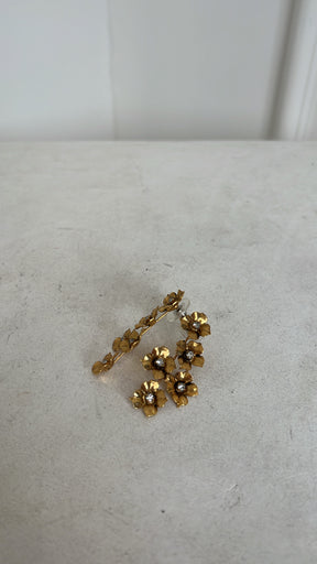 Jennifer Behr Gold Tone Flower Drop Earrings