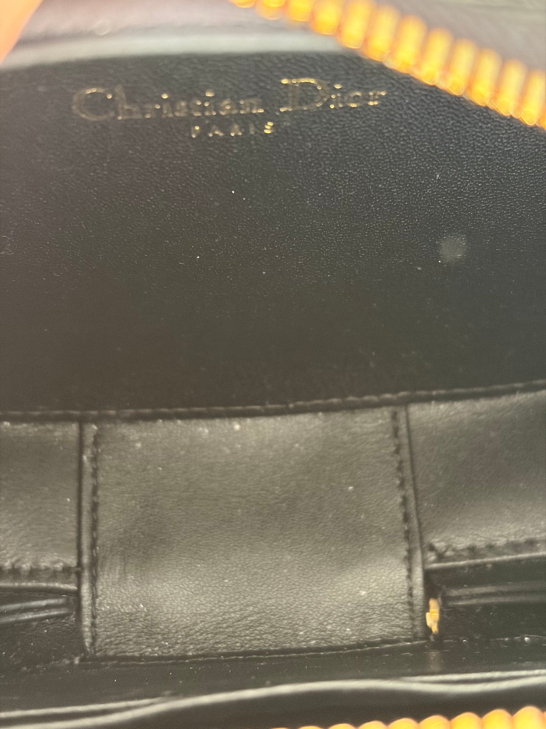 Dior Black Leather CD Signature Pouch Crossbody