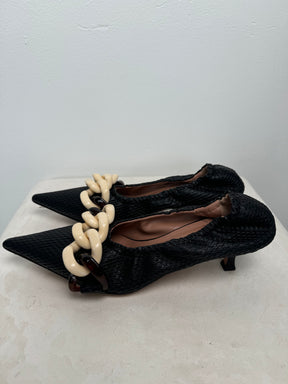 Scanlan Theodore Black Chain Pumps, 38