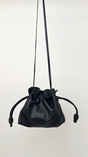 Loewe Black Leather Small Flamenco Pouch Bag