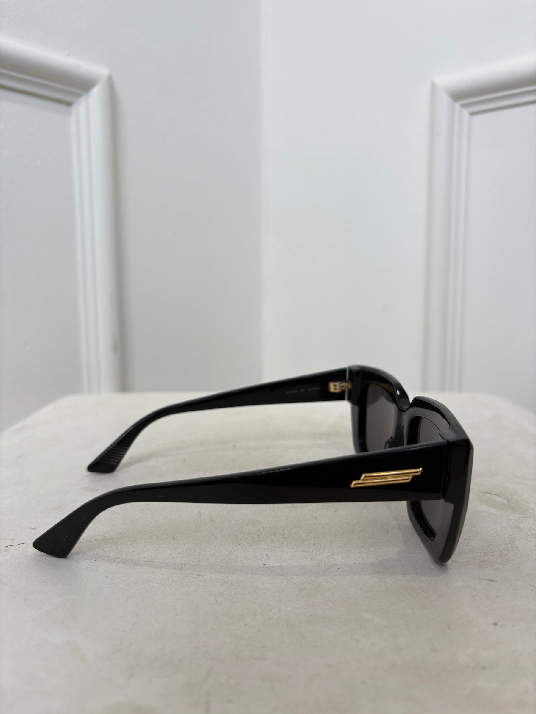 Bottega Veneta Black Square Frame Sunglasses