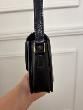 Celine Black Leather Triomphe Crossbody Bag