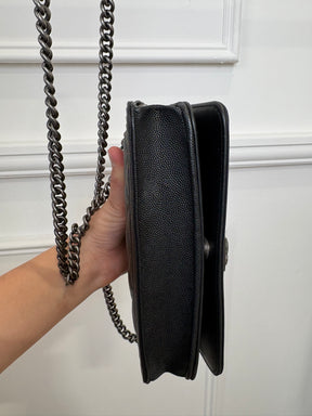 Chanel Boy Black Caviar Wallet On Chain