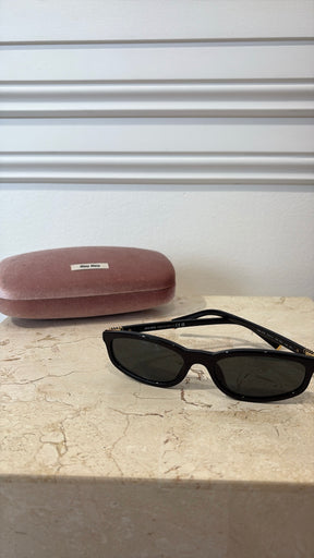 Miu Miu A06S Slim Sunglasses Black