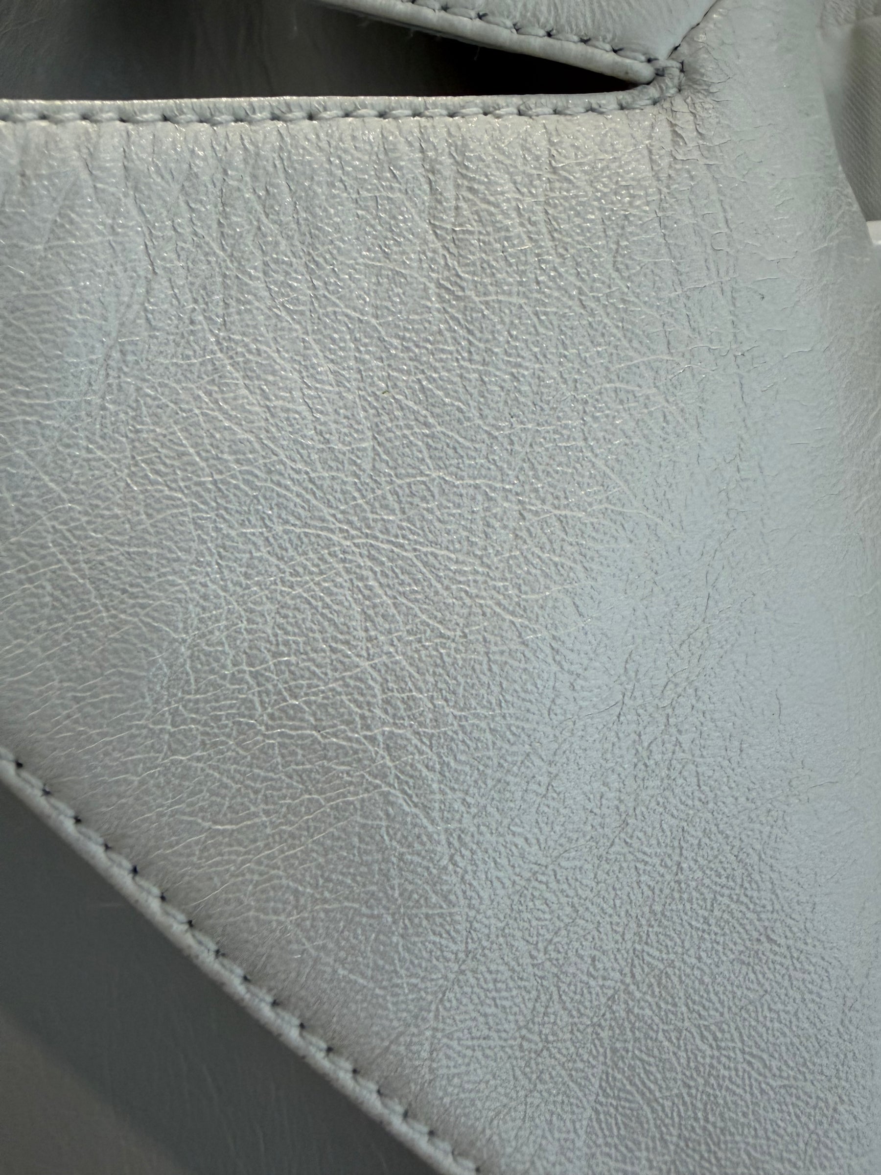 Chanel Pearly White Leather Trench Coat with Tie, 38 FR