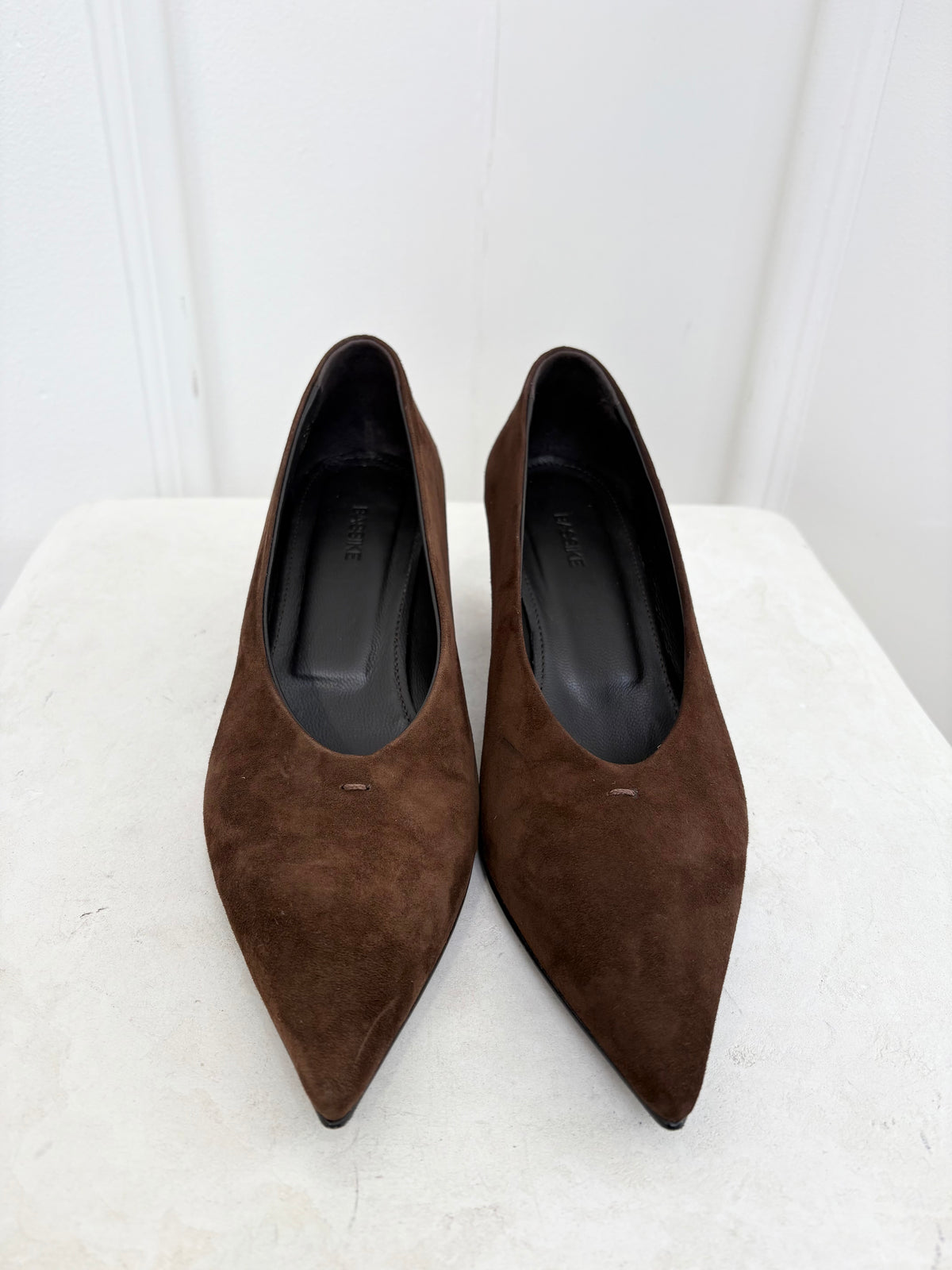 bassike Brown Suede Pointed Pump, 37