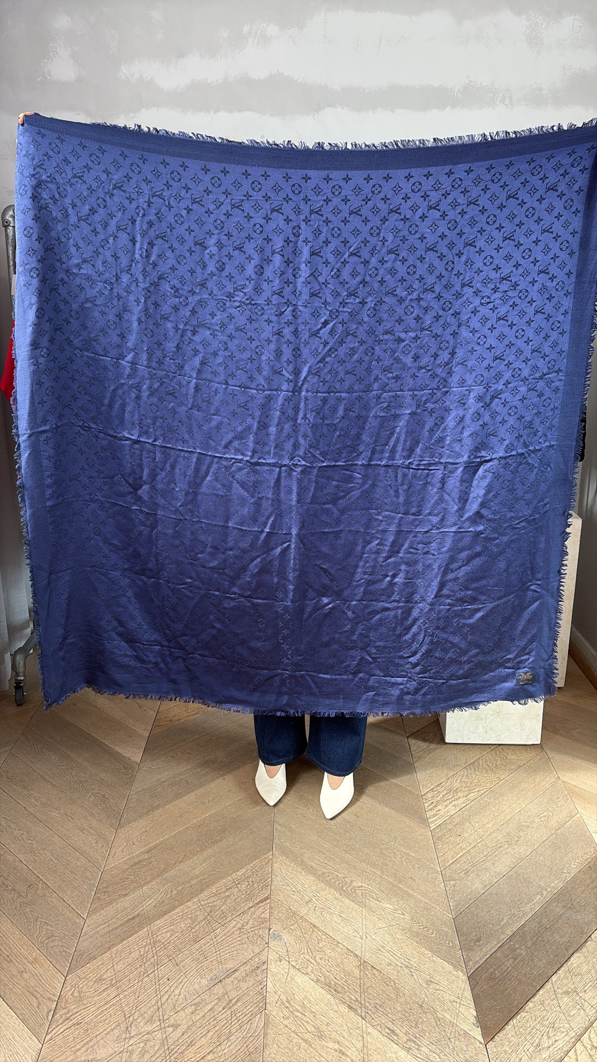 Louis Vuitton Monogram Scarf In Navy