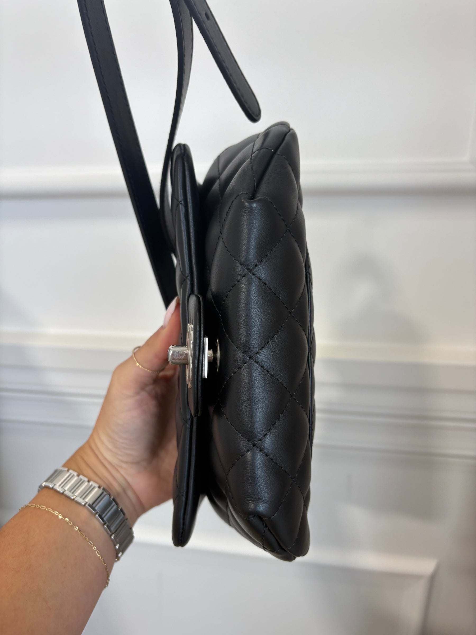 Chanel Black Leather Uniform Belt Bag