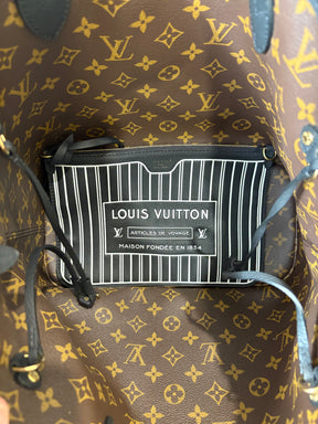 Louis Vuitton Black Leather and Canvas Monogram Reversible Neverfull Tote PM