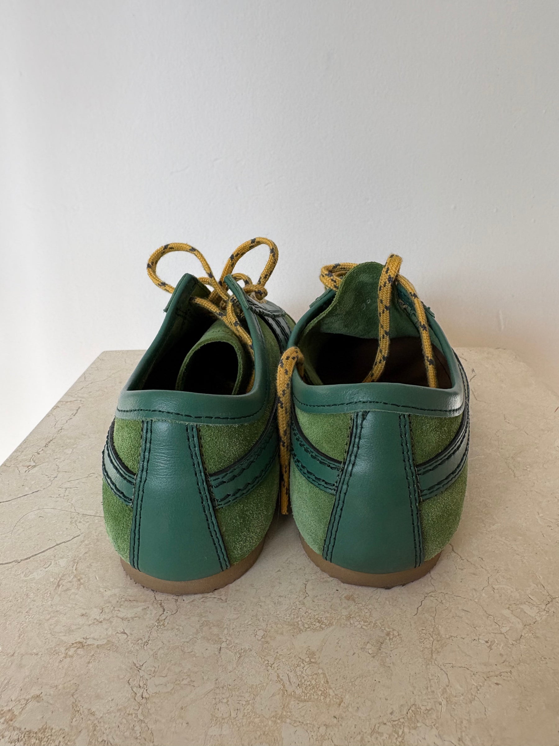 Dries van Noten Green Suede and Leather Sneakers, 36