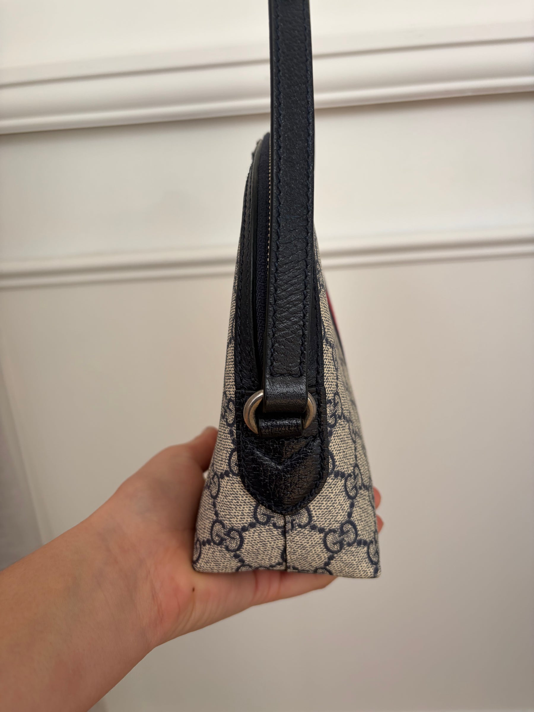 Gucci Navy Monogram Domed Ophidia Bag