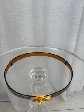Hermès Etoupe Rivale 18 Belt with Gold Hardware