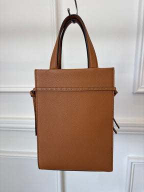Fendi Tan Leather Go To Mini Shopper Tote