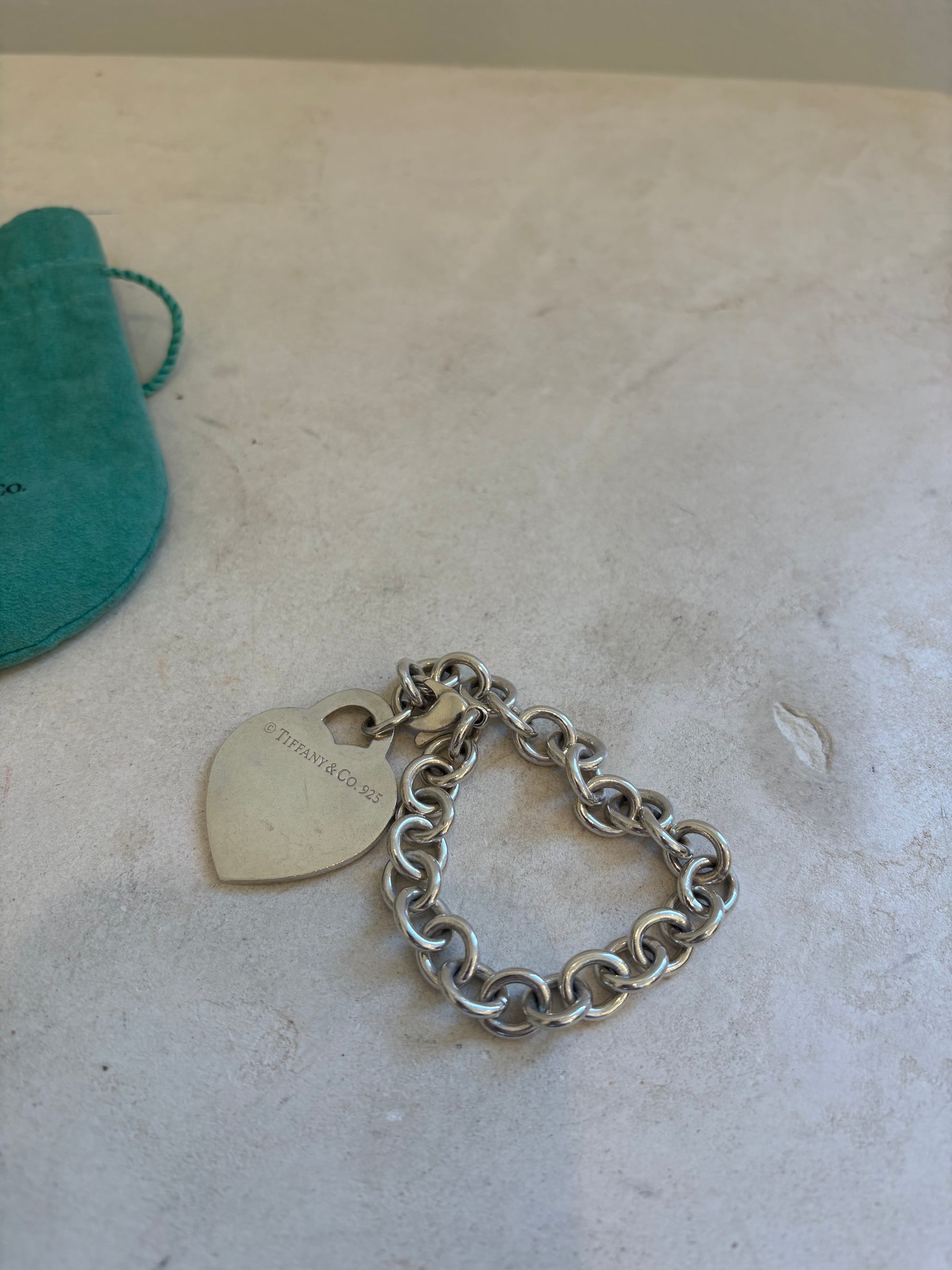 Tiffany & Co. Sterling Silver Return to Tiffany Chain XL Heart Bracelet