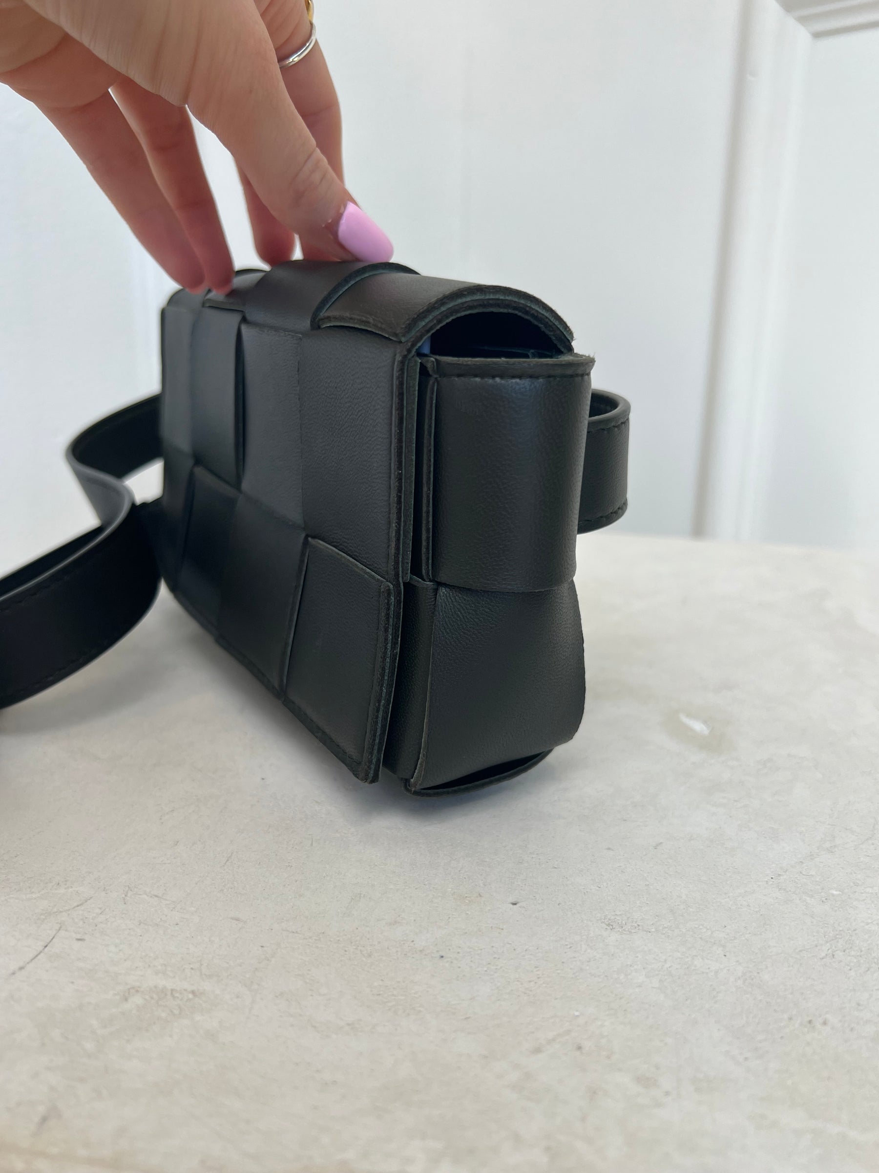 Bottega Veneta Khaki Intrecciato Leather Cassette Belt Bag