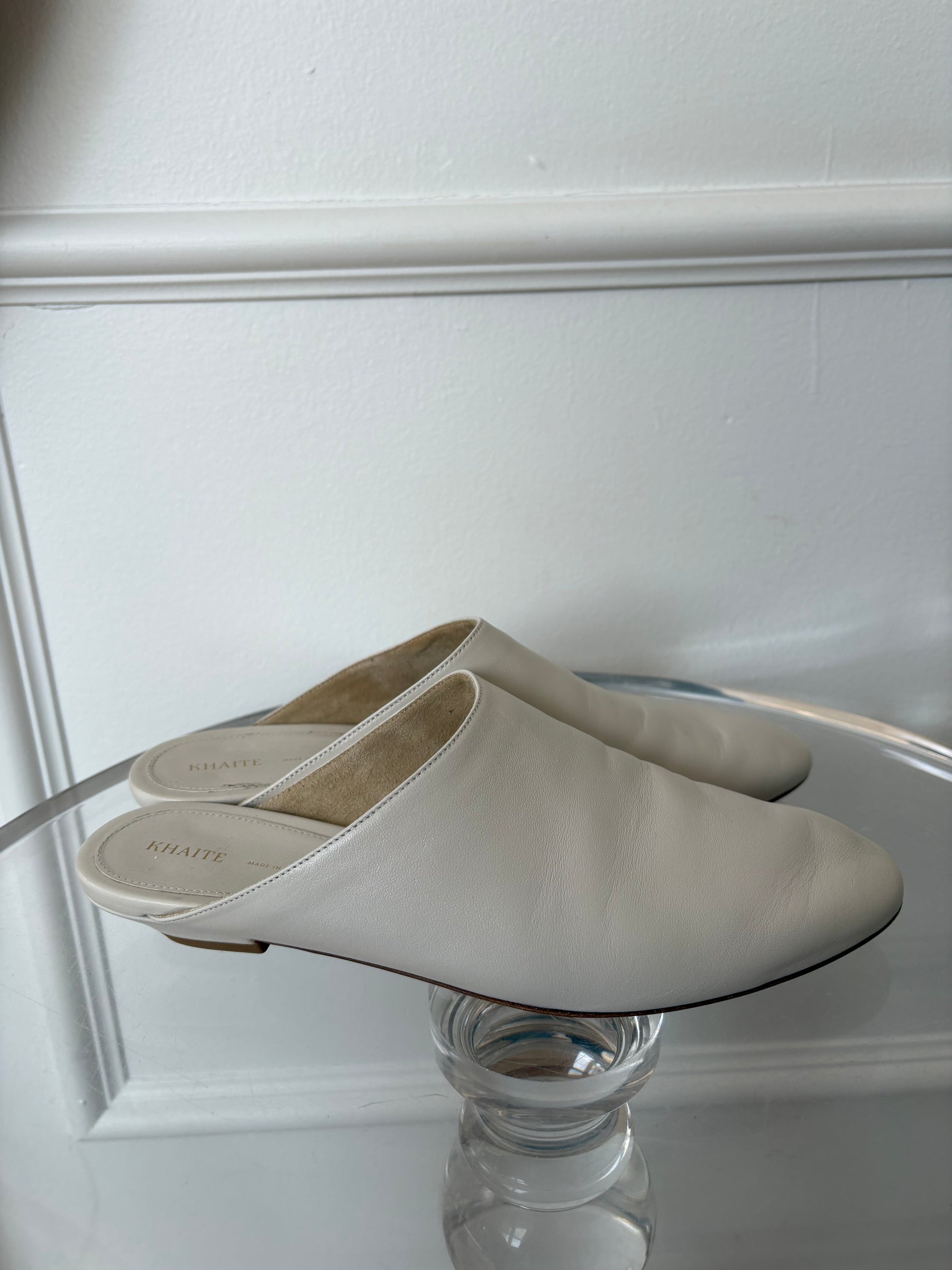 Khaite Off White Otto Soft Mules, 38.5