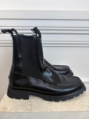 Hereu Black Leather Chelsea Boots, 39