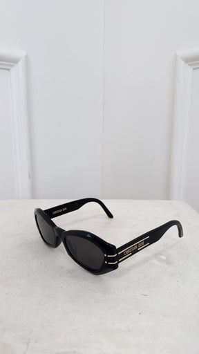 Dior Black Geometric Oval Sunglasses