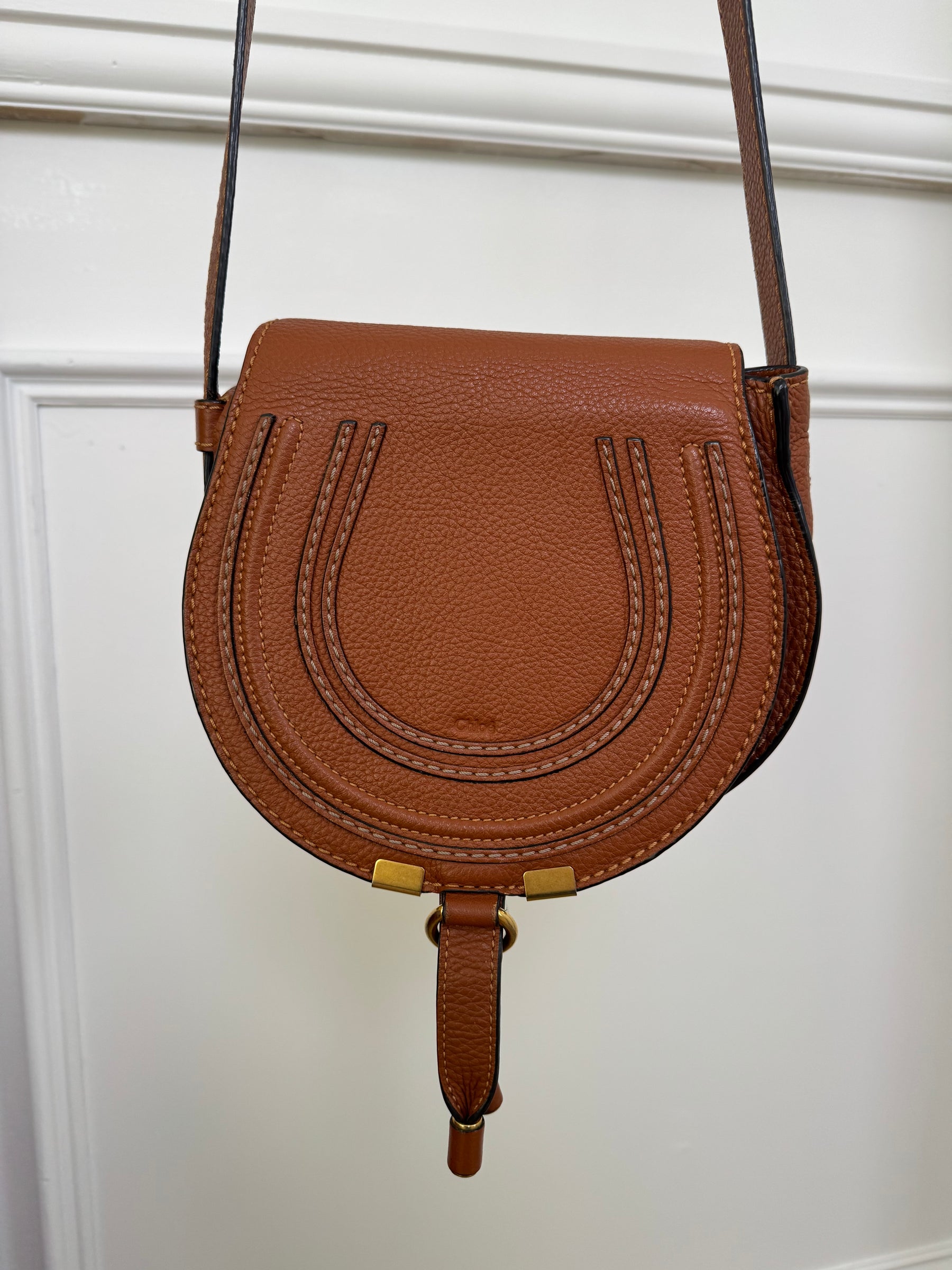 Chloé Tan Leather Marcie Bag