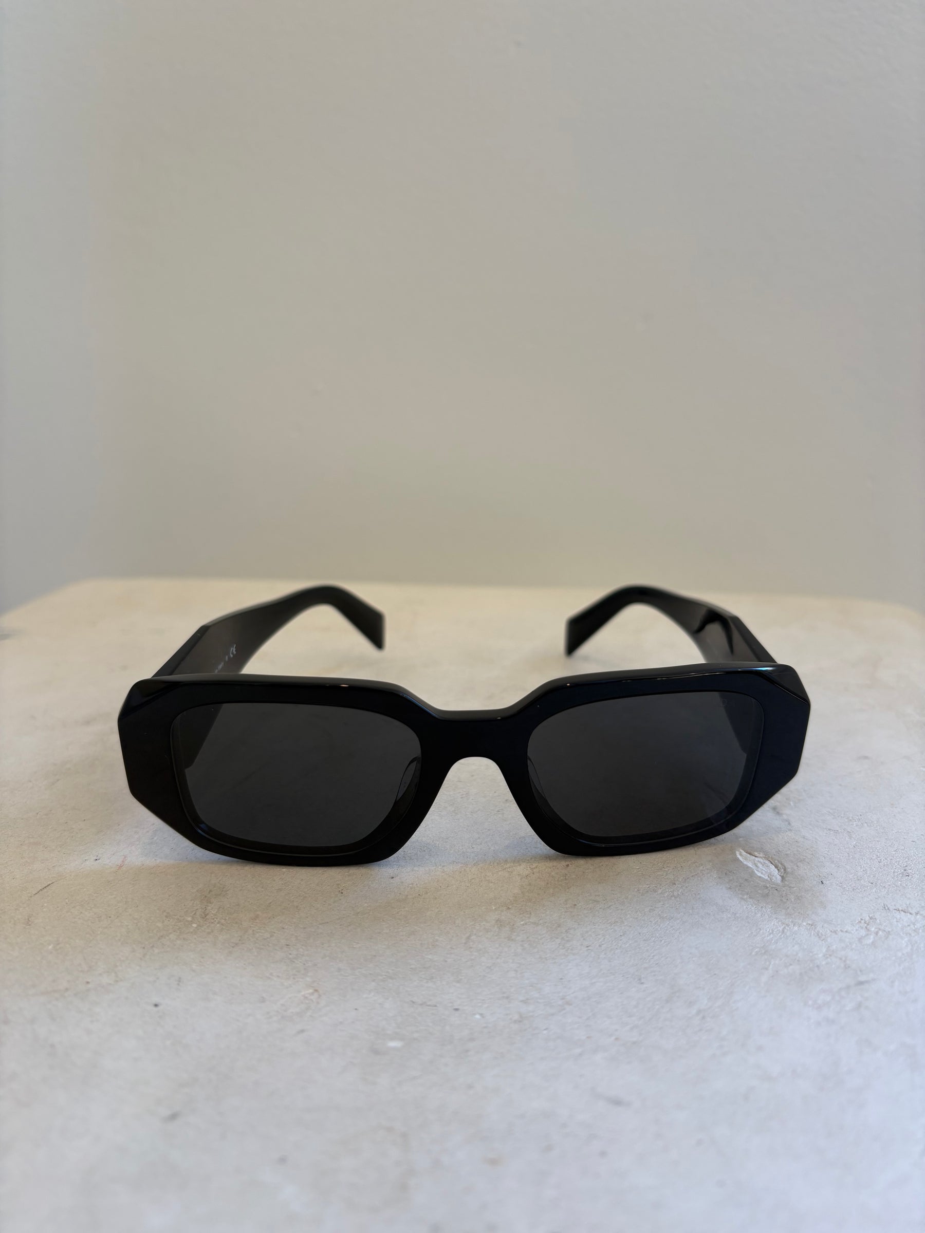 Prada Black Symbole Rectangular Sunglasses