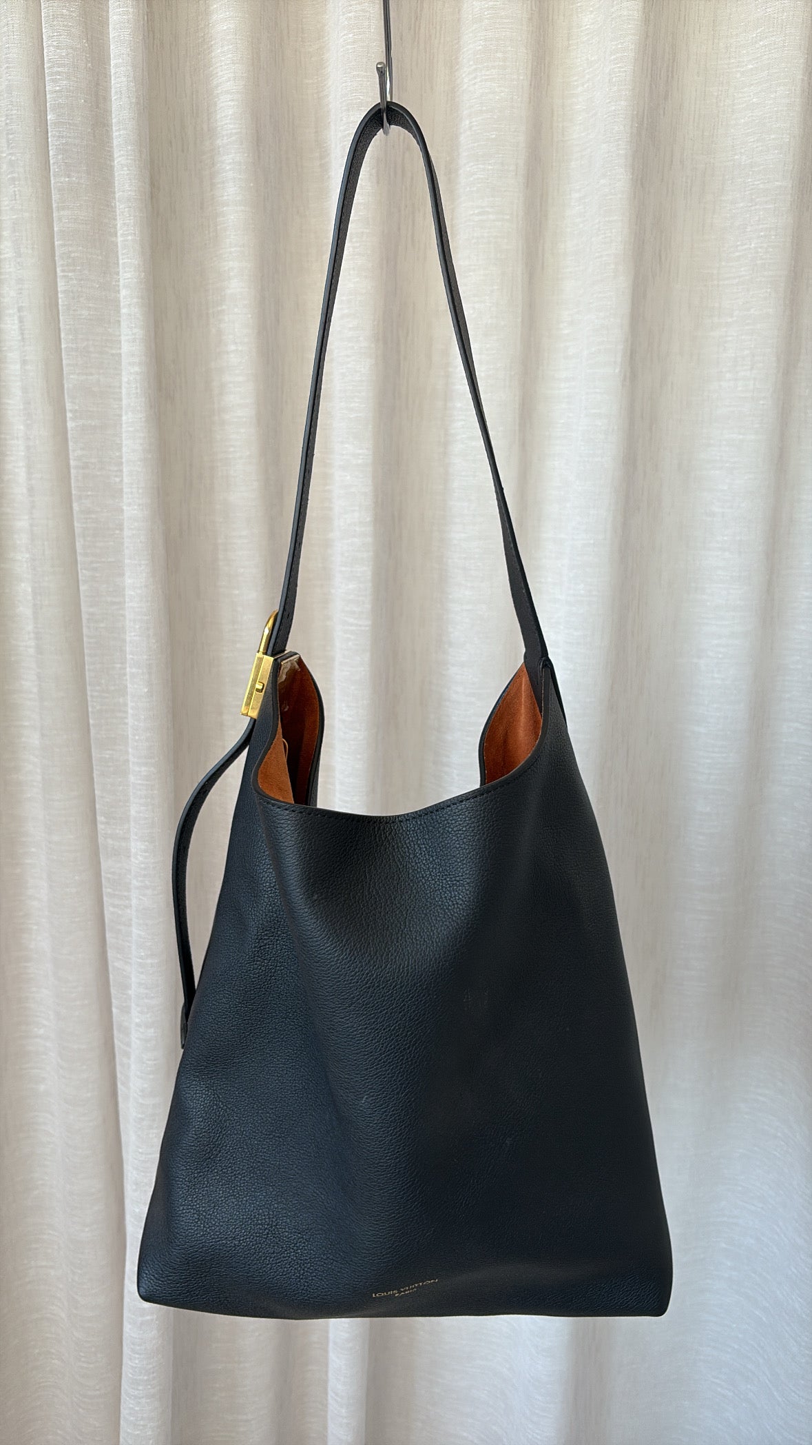 Louis Vuitton Black Leather Low Key Hobo MM