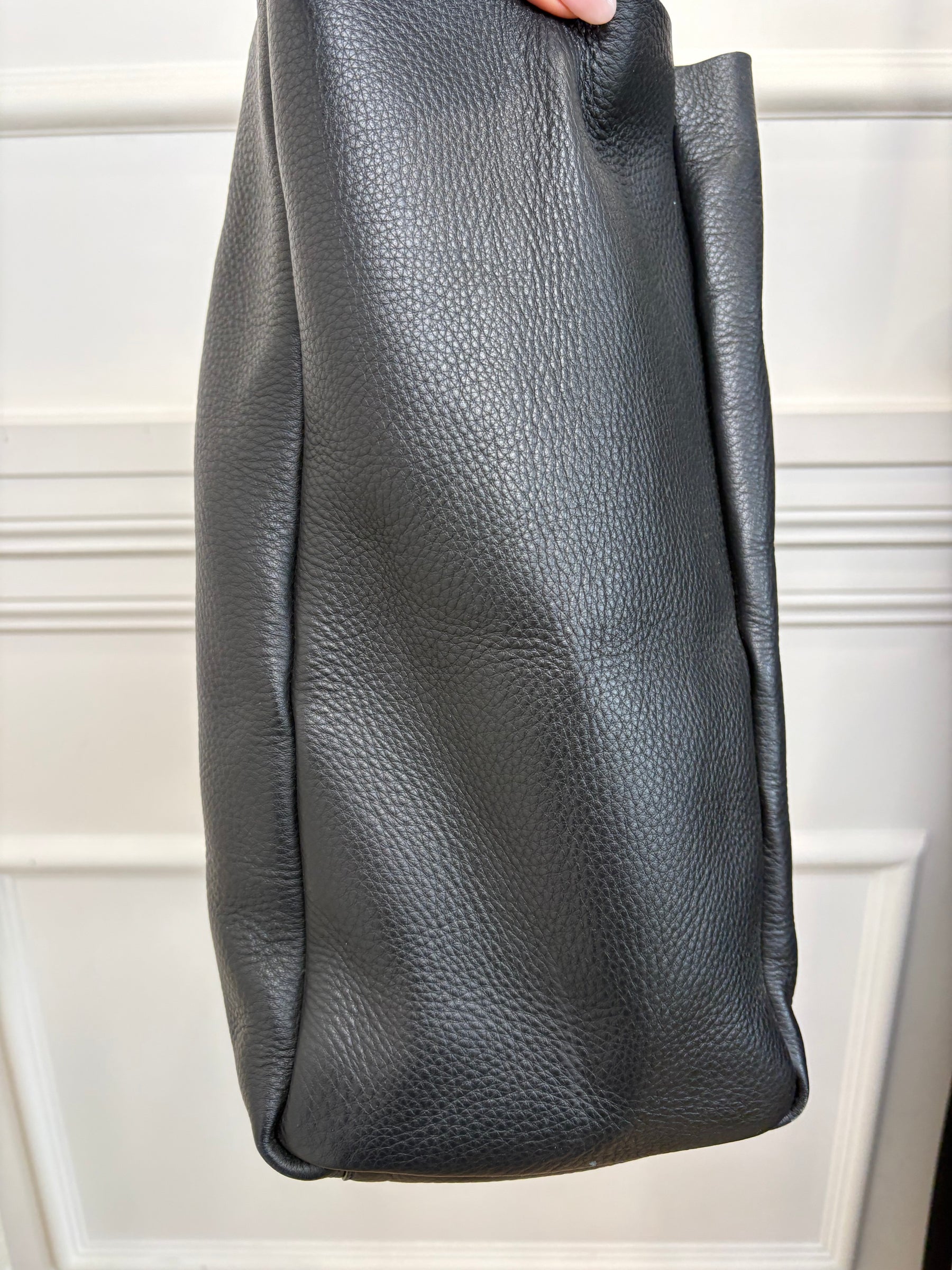 Balenciaga Black Leather Logo Tote