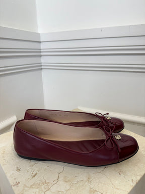 Gucci Burgundy Ballerina Flats, 38